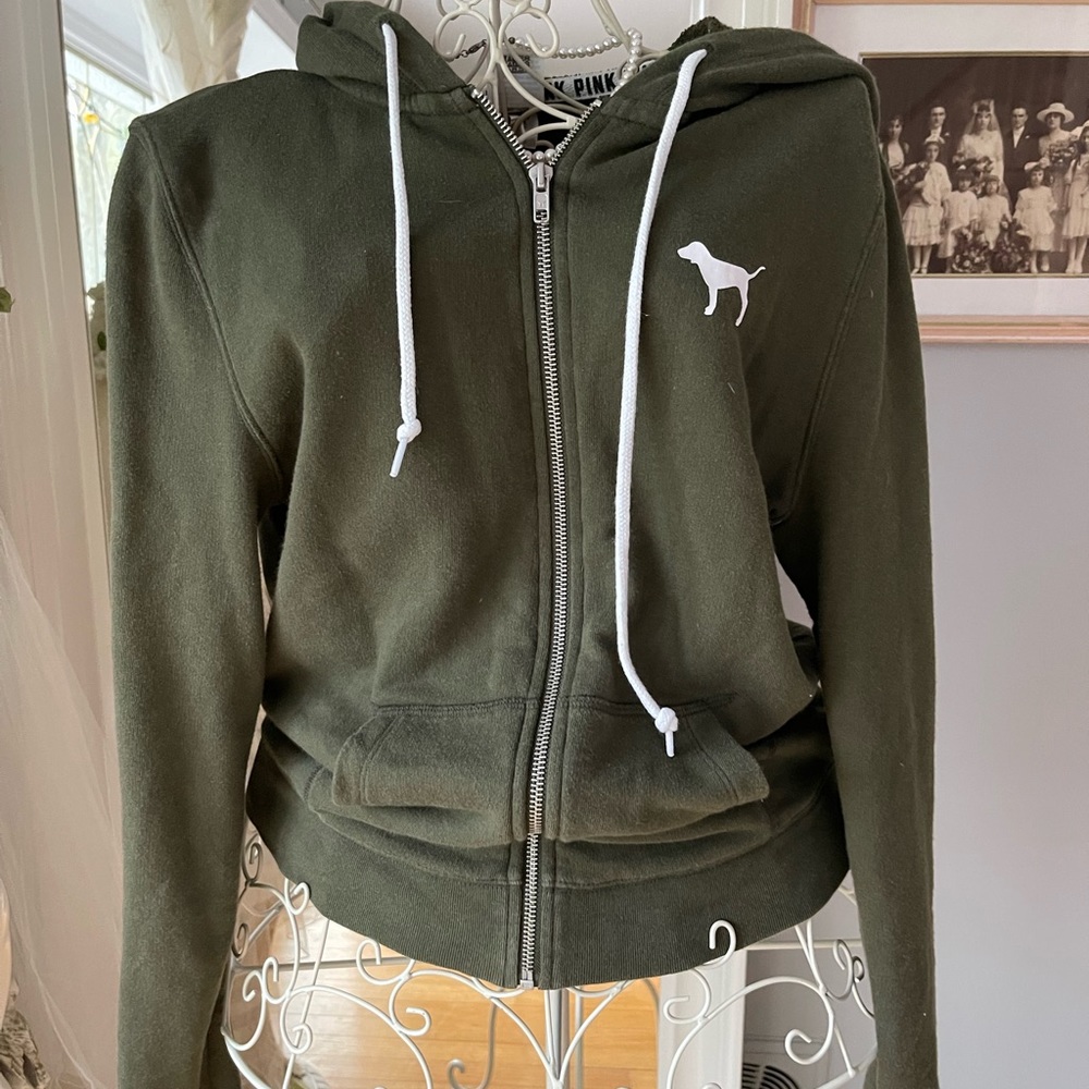 PINK Victoria Secrets Hoodie Olive Green